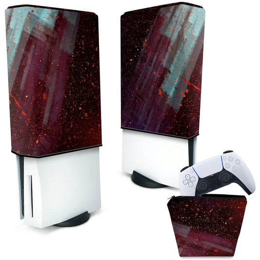 KIT Capa Anti Poeira e Case Controle PS5 Fat Vertical - Abstrato #100