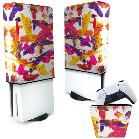 KIT Capa Anti Poeira e Case Controle PS5 Fat Vertical - Abstrato #103