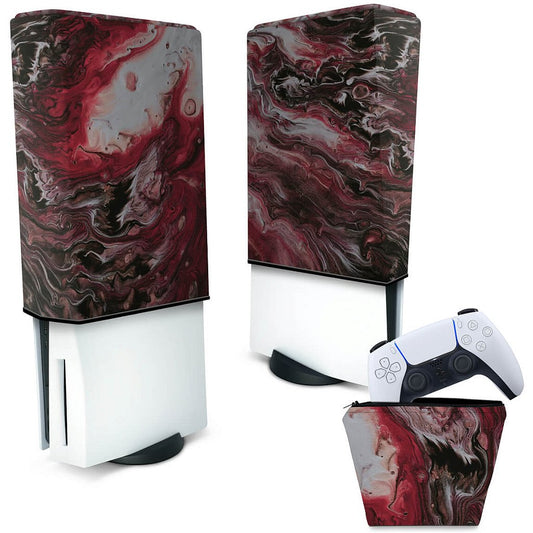 KIT Capa Anti Poeira e Case Controle PS5 Fat Vertical - Abstrato #104