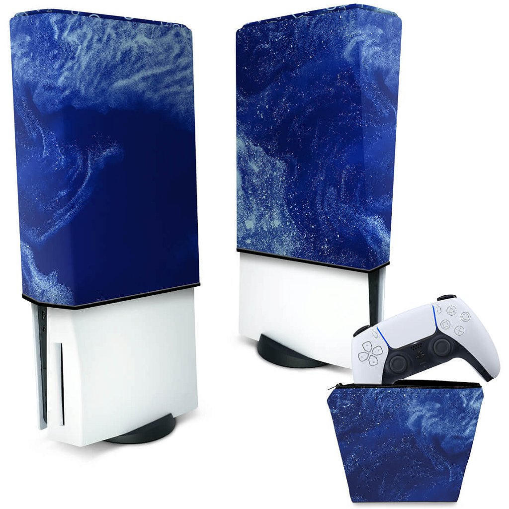 KIT Capa Anti Poeira e Case Controle PS5 Fat Vertical - Abstrato #106