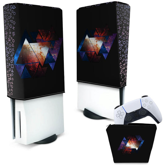 KIT Capa Anti Poeira e Case Controle PS5 Fat Vertical - Abstrato #90