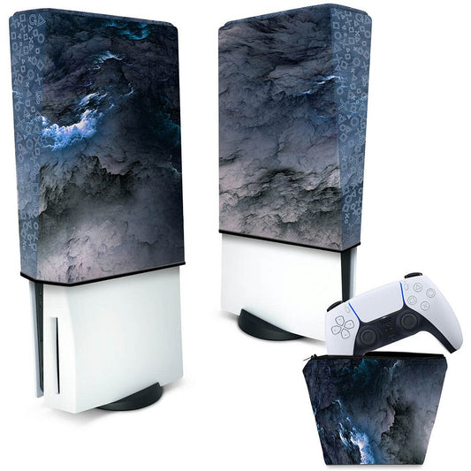 KIT Capa Anti Poeira e Case Controle PS5 Fat Vertical - Abstrato #91