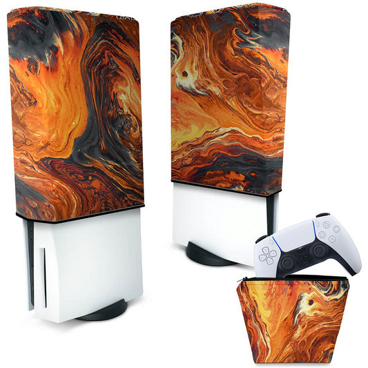 KIT Capa Anti Poeira e Case Controle PS5 Fat Vertical - Abstrato #95