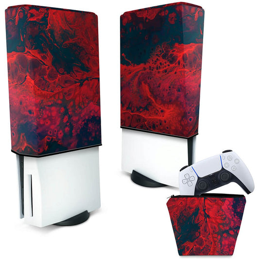 KIT Capa Anti Poeira e Case Controle PS5 Fat Vertical - Abstrato #98