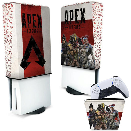 KIT Capa Anti Poeira e Case Controle PS5 Fat Vertical - Apex Legends
