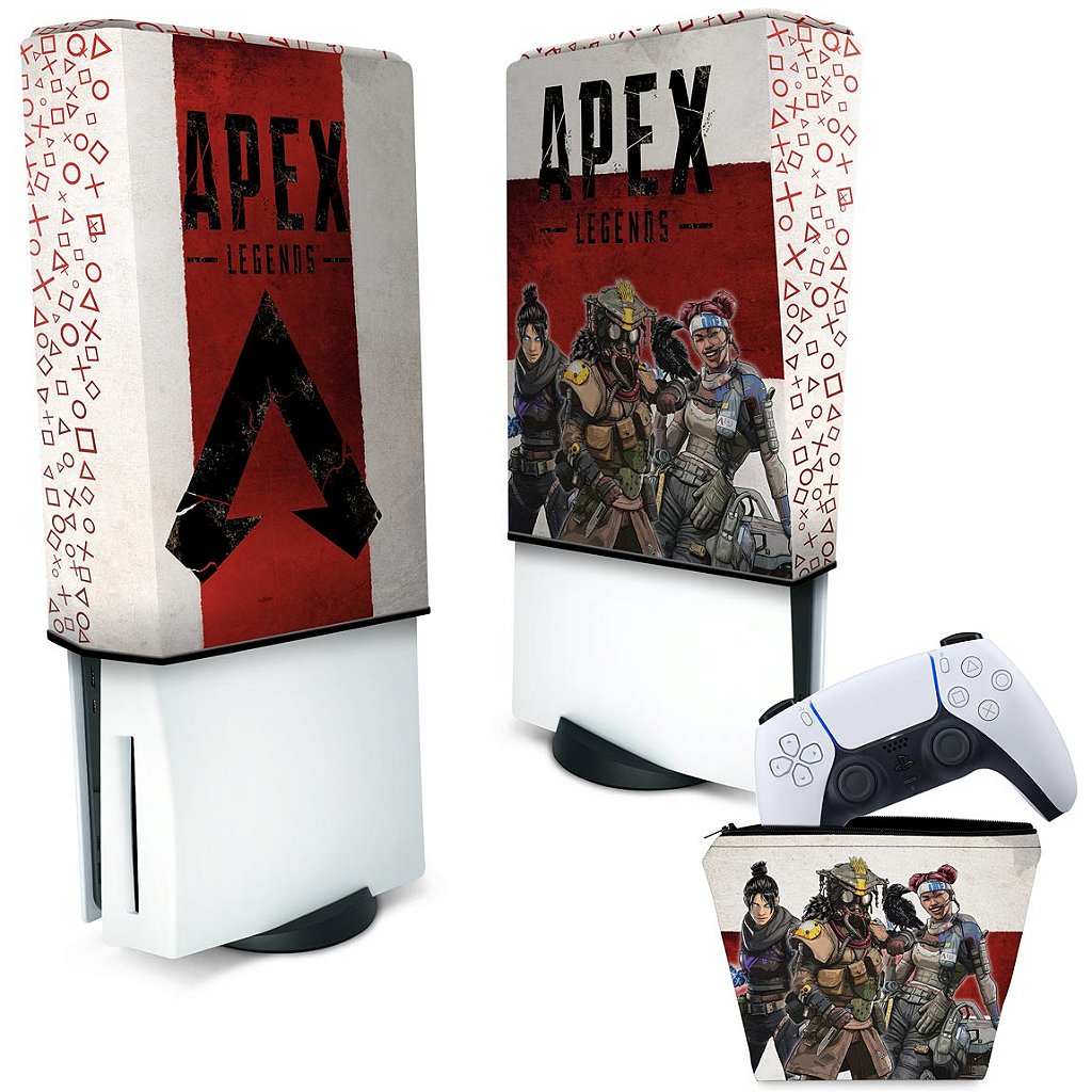 KIT Capa Anti Poeira e Case Controle PS5 Fat Vertical - Apex Legends