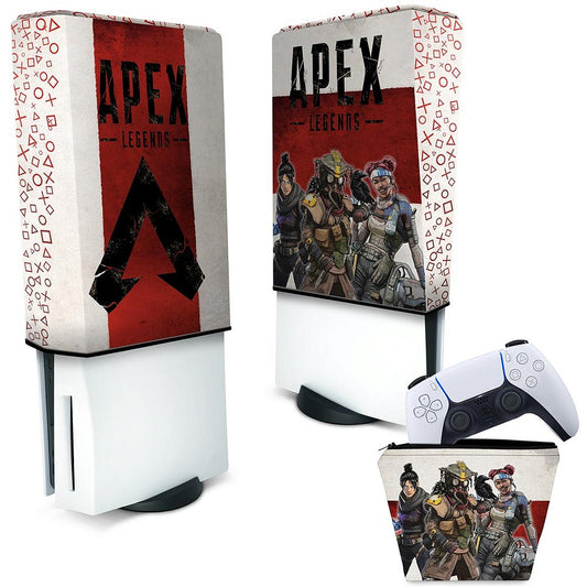 KIT Capa Anti Poeira e Case Controle PS5 Fat Vertical - Apex Legends