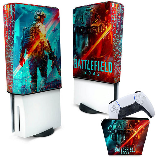 KIT Capa Anti Poeira e Case Controle PS5 Fat Vertical - Battlefield 2042