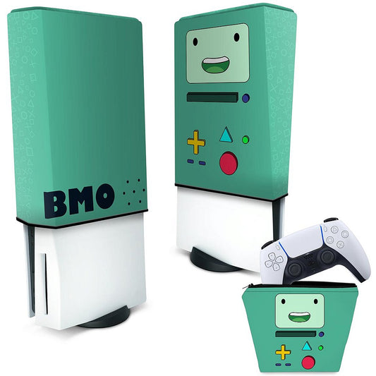 KIT Capa Anti Poeira e Case Controle PS5 Fat Vertical - BMO Hora de Aventura