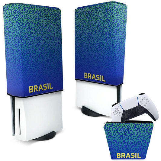 KIT Capa Anti Poeira e Case Controle PS5 Fat Vertical - Brasil