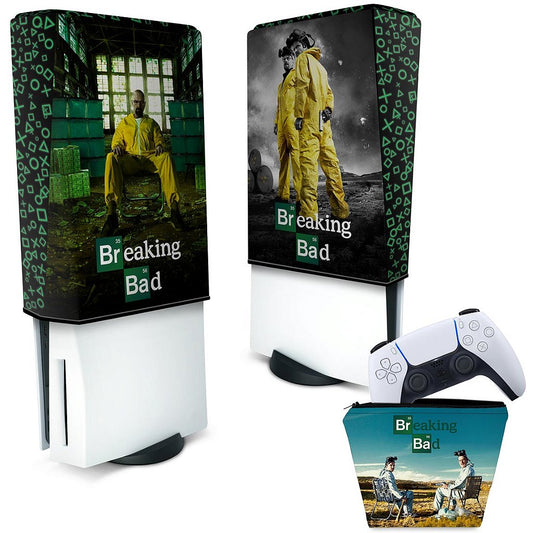 KIT Capa Anti Poeira e Case Controle PS5 Fat Vertical - Breaking Bad