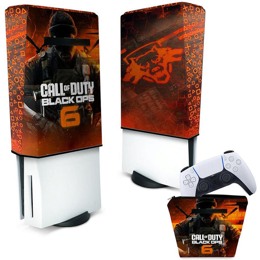 KIT Capa Anti Poeira e Case Controle PS5 Fat Vertical - Call of Duty Black Ops 6