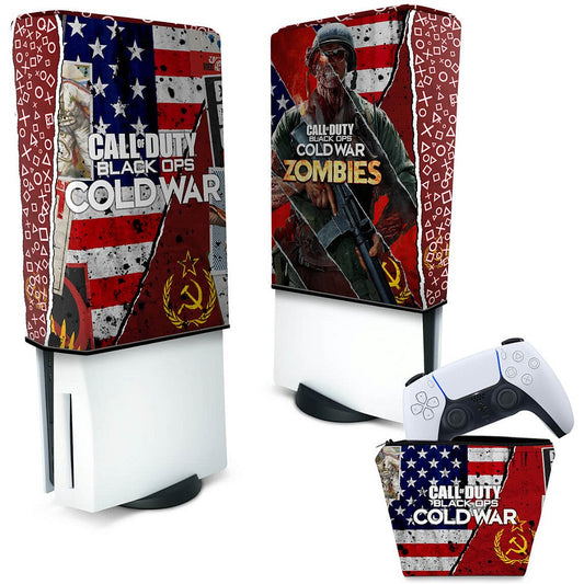 KIT Capa Anti Poeira e Case Controle PS5 Fat Vertical - Call Of Duty Cold War
