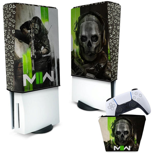 KIT Capa Anti Poeira e Case Controle PS5 Fat Vertical - Call Of Duty Modern Warfare II