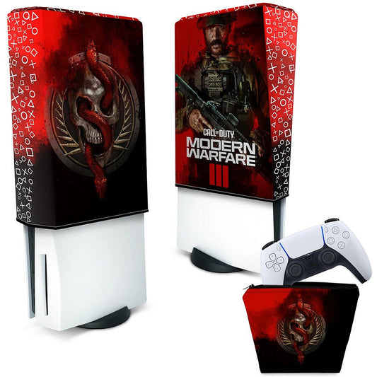 KIT Capa Anti Poeira e Case Controle PS5 Fat Vertical - Call Of Duty Modern Warfare III