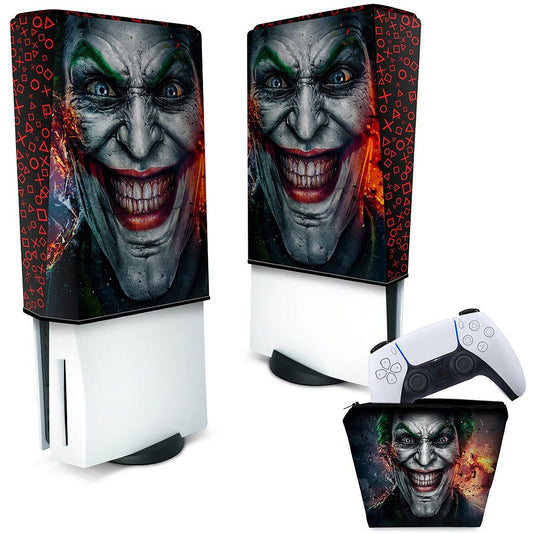 KIT Capa Anti Poeira e Case Controle PS5 Fat Vertical - Coringa Joker