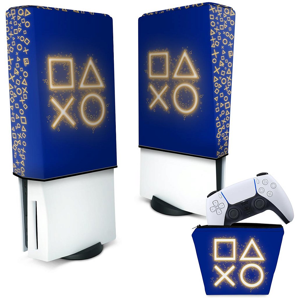 KIT Capa Anti Poeira e Case Controle PS5 Fat Vertical - Days Of Play Edição Limitada