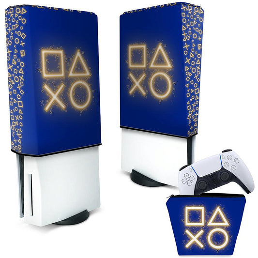 KIT Capa Anti Poeira e Case Controle PS5 Fat Vertical - Days Of Play Edição Limitada