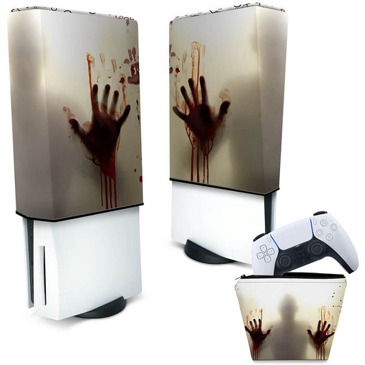 KIT Capa Anti Poeira e Case Controle PS5 Fat Vertical - Fear The Walking Dead