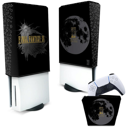 KIT Capa Anti Poeira e Case Controle PS5 Fat Vertical - Final Fantasy XV Bundle