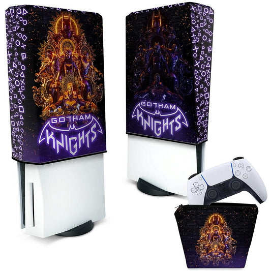 KIT Capa Anti Poeira e Case Controle PS5 Fat Vertical - Gotham Knights
