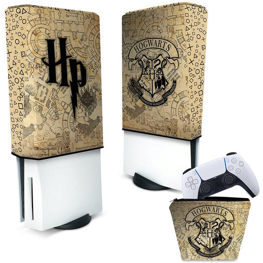 KIT Capa Anti Poeira e Case Controle PS5 Fat Vertical - Harry Potter