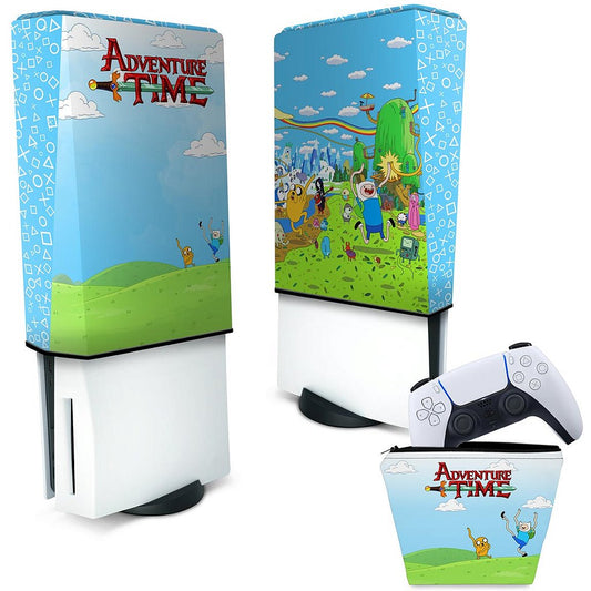 KIT Capa Anti Poeira e Case Controle PS5 Fat Vertical - Hora de Aventura