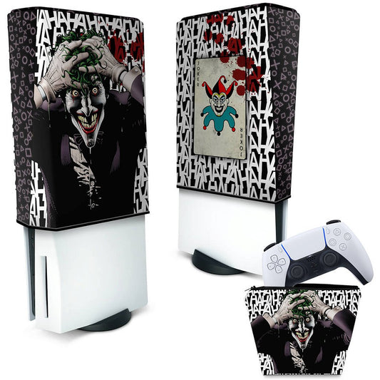 KIT Capa Anti Poeira e Case Controle PS5 Fat Vertical - Joker Coringa