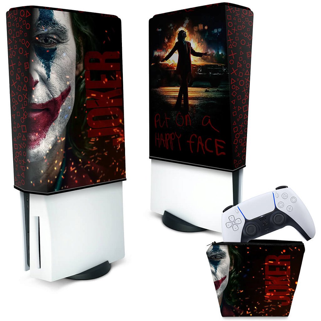 KIT Capa Anti Poeira e Case Controle PS5 Fat Vertical - Joker Filme