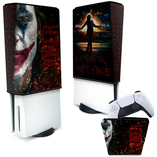 KIT Capa Anti Poeira e Case Controle PS5 Fat Vertical - Joker Filme