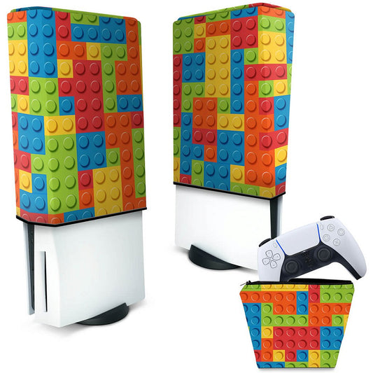 KIT Capa Anti Poeira e Case Controle PS5 Fat Vertical - Lego Peça
