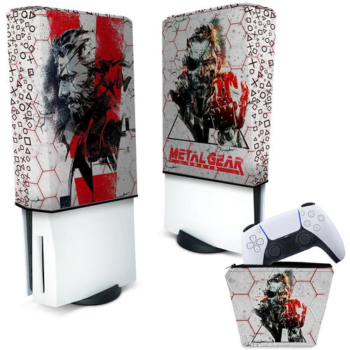 KIT Capa Anti Poeira e Case Controle PS5 Fat Vertical - Metal Gear Solid