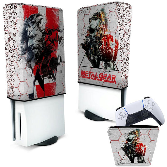 KIT Capa Anti Poeira e Case Controle PS5 Fat Vertical - Metal Gear Solid