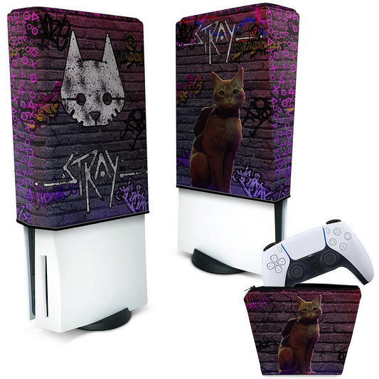 KIT Capa Anti Poeira e Case Controle PS5 Fat Vertical - Stray