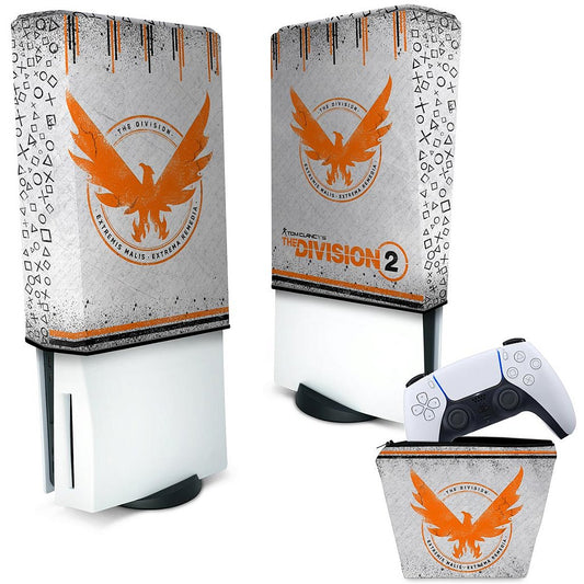 KIT Capa Anti Poeira e Case Controle PS5 Fat Vertical - The Division 2