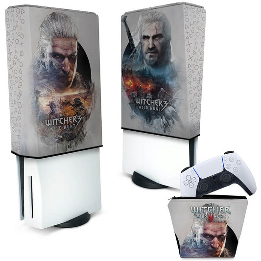 KIT Capa Anti Poeira e Case Controle PS5 Fat Vertical - The Witcher 3