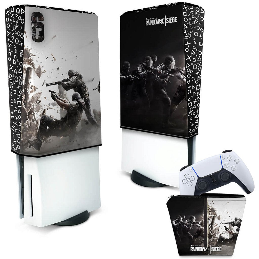KIT Capa Anti Poeira e Case Controle PS5 Fat Vertical - Tom Clancy's Rainbow Six Siege