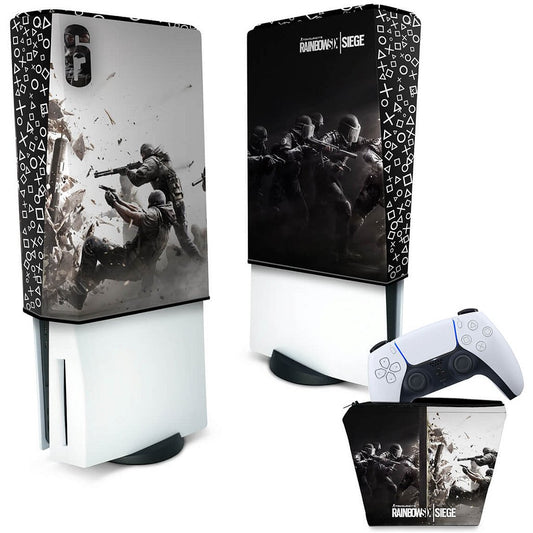 KIT Capa Anti Poeira e Case Controle PS5 Fat Vertical - Tom Clancy's Rainbow Six Siege