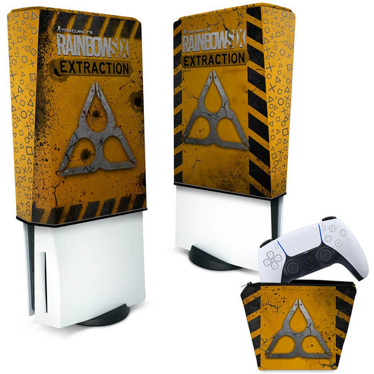 KIT Capa Anti Poeira e Case Controle PS5 Fat Vertical - Tom Clancy's Rainbow Six Siege Extraction