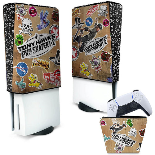 KIT Capa Anti Poeira e Case Controle PS5 Fat Vertical - Tony Hawk's Pro Skater
