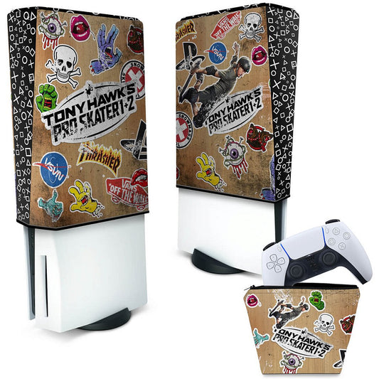 KIT Capa Anti Poeira e Case Controle PS5 Fat Vertical - Tony Hawk's Pro Skater
