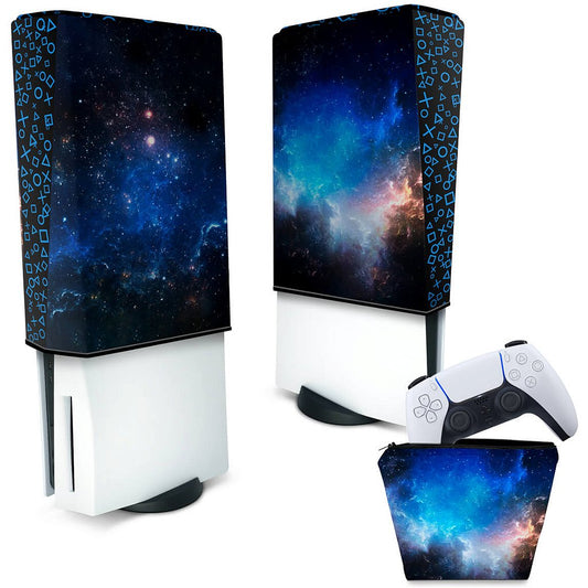 KIT Capa Anti Poeira e Case Controle PS5 Fat Vertical - Universo Cosmos