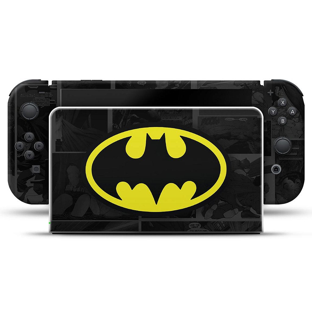 KIT Capa Anti Poeira e Skin Anti-Rage Nintendo Switch 1 Oled - Batman Comics - Pop Arte Skins - foto 3