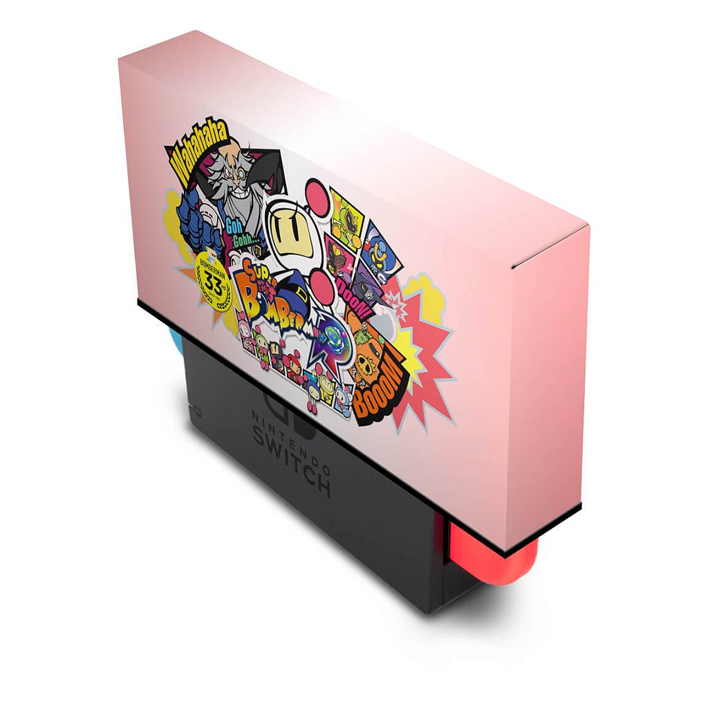 KIT Capa Anti Poeira e Skin Anti-Rage Nintendo Switch 1 Oled - Bomberman - Pop Arte Skins - foto 2
