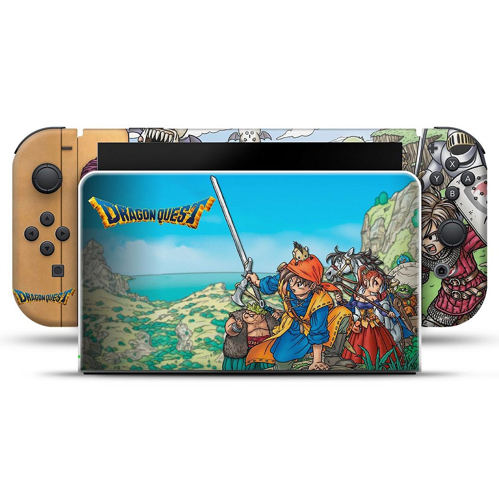 KIT Capa Anti Poeira e Skin Anti-Rage Nintendo Switch 1 Oled - Dragon Quest - Pop Arte Skins - foto 3