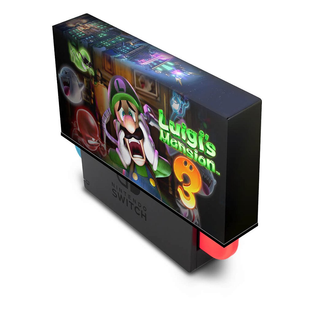 KIT Capa Anti Poeira e Skin Anti-Rage Nintendo Switch 1 Oled - Luigi's Mansion 3 - Pop Arte Skins - foto 2