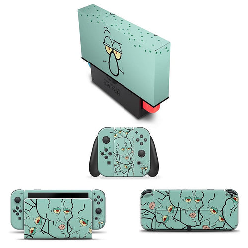 KIT Capa Anti Poeira e Skin Anti-Rage Nintendo Switch 1 Oled - Lula Molusco