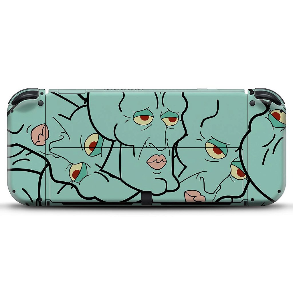 KIT Capa Anti Poeira e Skin Anti-Rage Nintendo Switch 1 Oled - Lula Molusco - Pop Arte Skins - foto 4