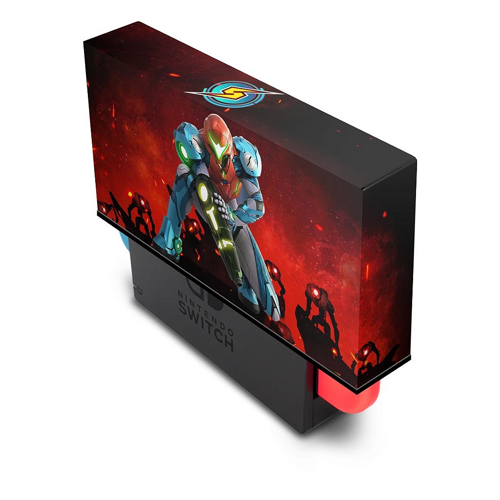 KIT Capa Anti Poeira e Skin Anti-Rage Nintendo Switch 1 Oled - Metroid Dread - Pop Arte Skins - foto 2