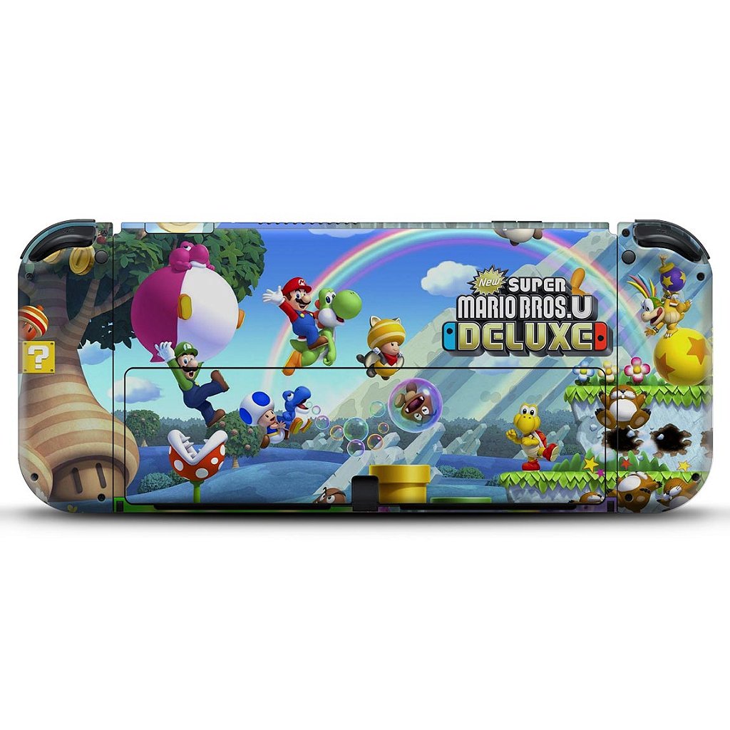 KIT Capa Anti Poeira e Skin Anti-Rage Nintendo Switch 1 Oled - New Super Mario Bros. U - Pop Arte Skins - foto 4